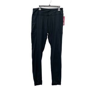 Satina Women's Black High-Waisted Leggings Pockets Black Plus Size